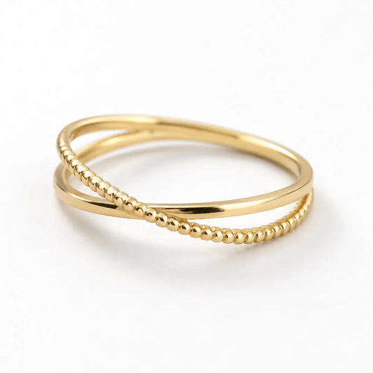 Grazia — Anel de Encontro Dourado